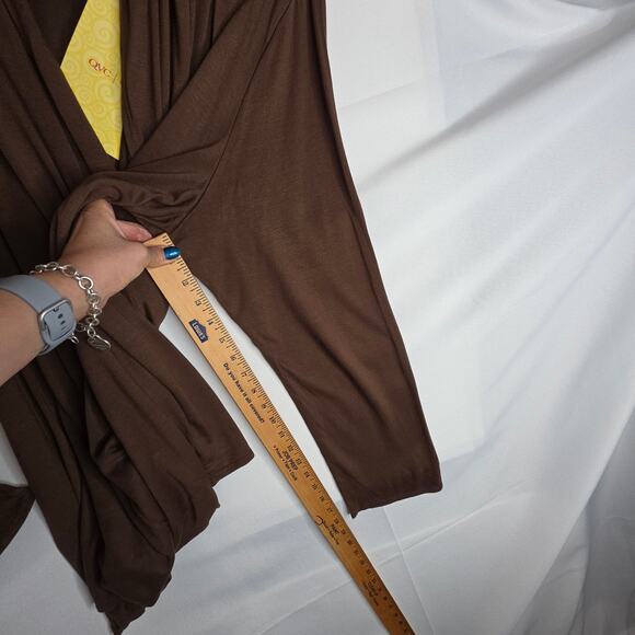 Natori 2X by Cruz wear NWT Brown open cardigan soft flowy Fall Office minimalist - Picture 11 of 15